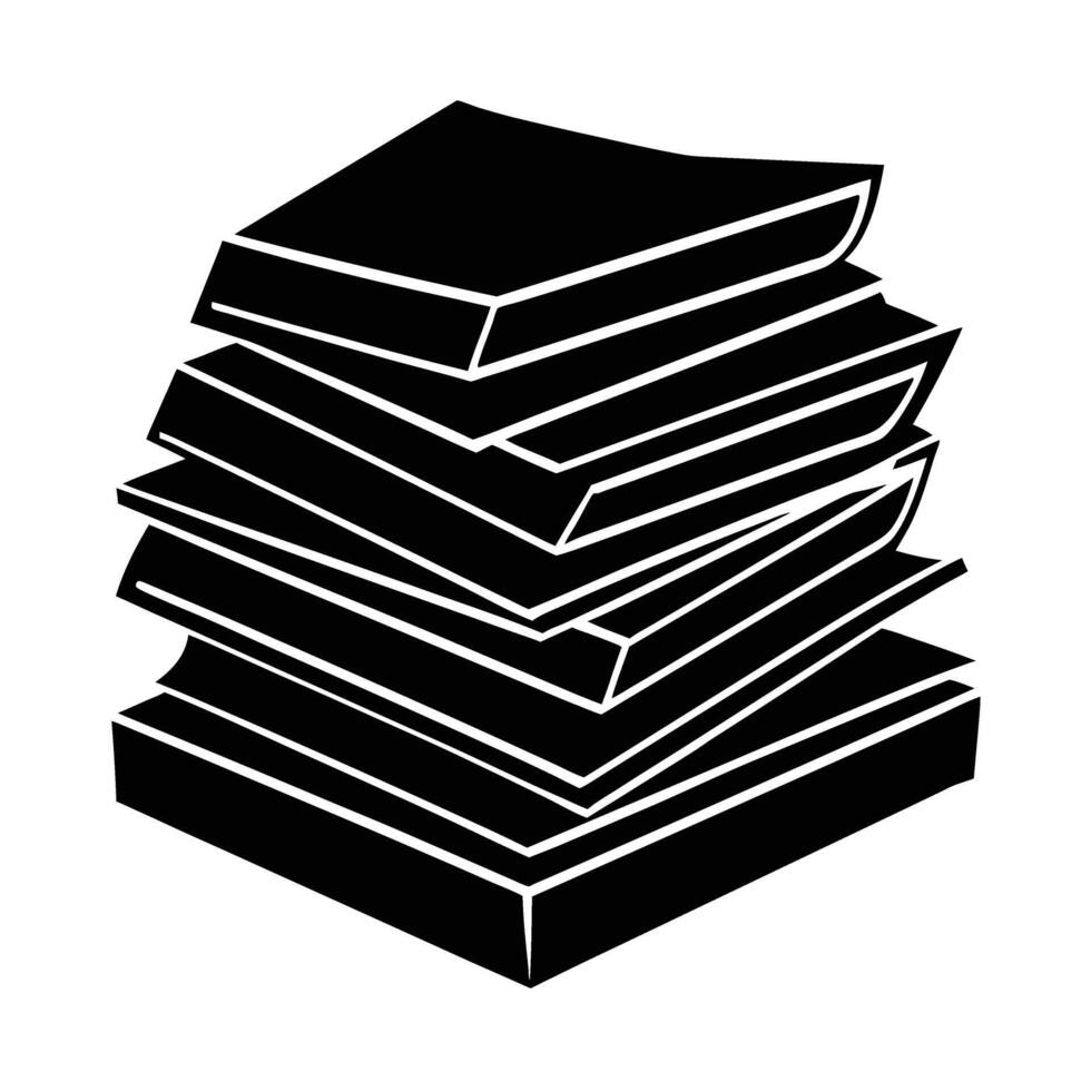 Business silhouette of stacked business proposals for detailed corporate analysis vector