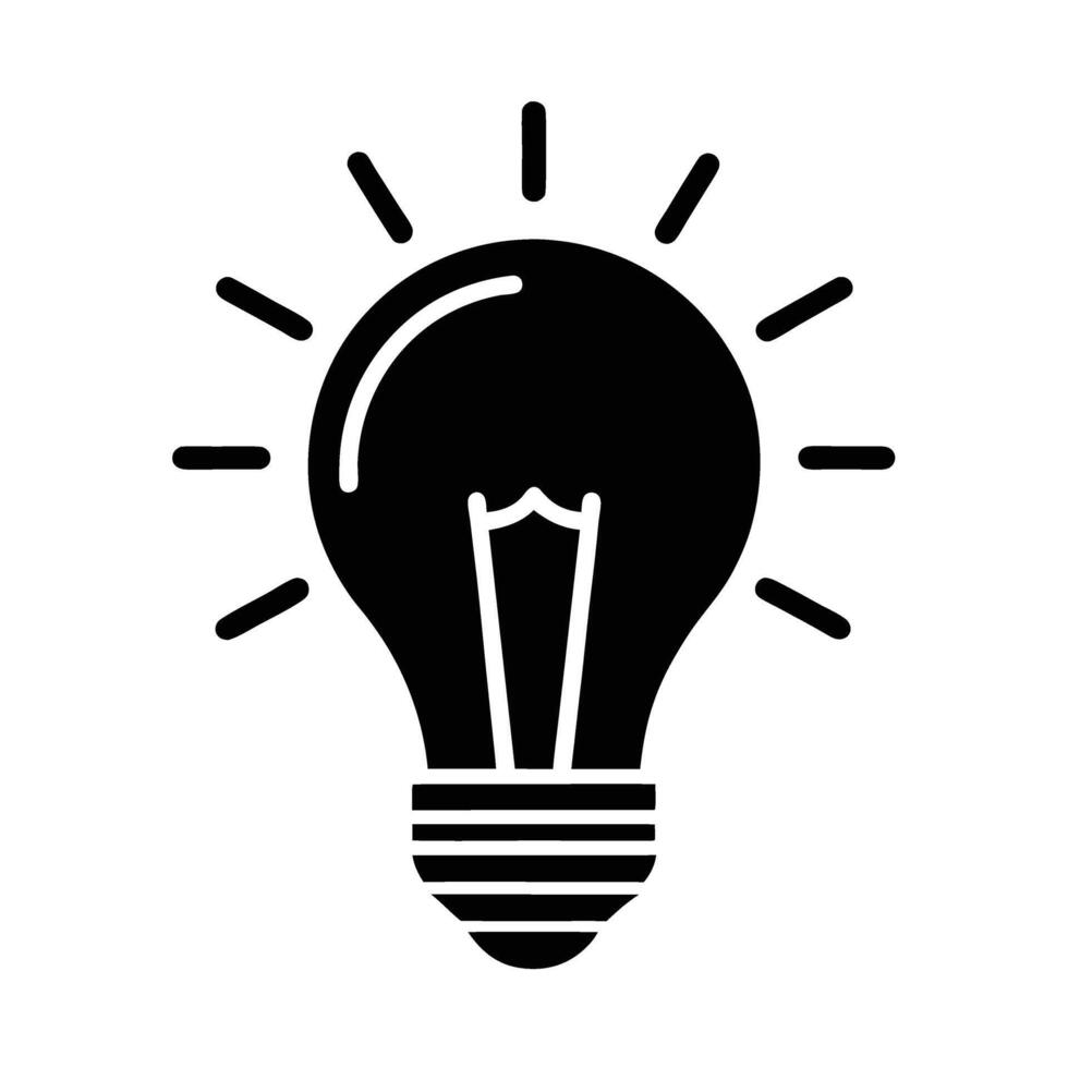 Business silhouette of lightbulb icon symbolizing innovative ideas for creative solutions vector