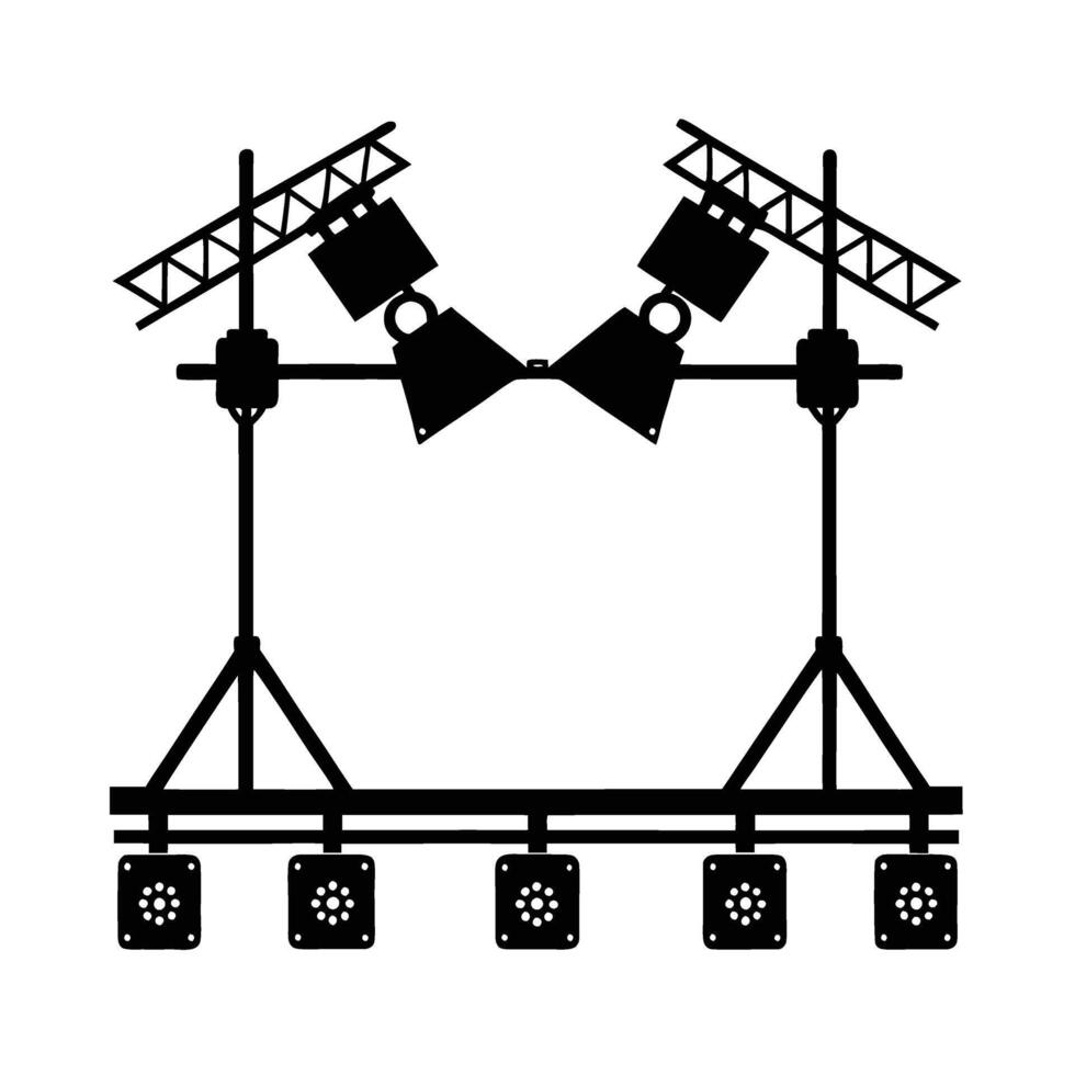 Business silhouette of professional lighting rig enhancing ambiance at corporate events vector
