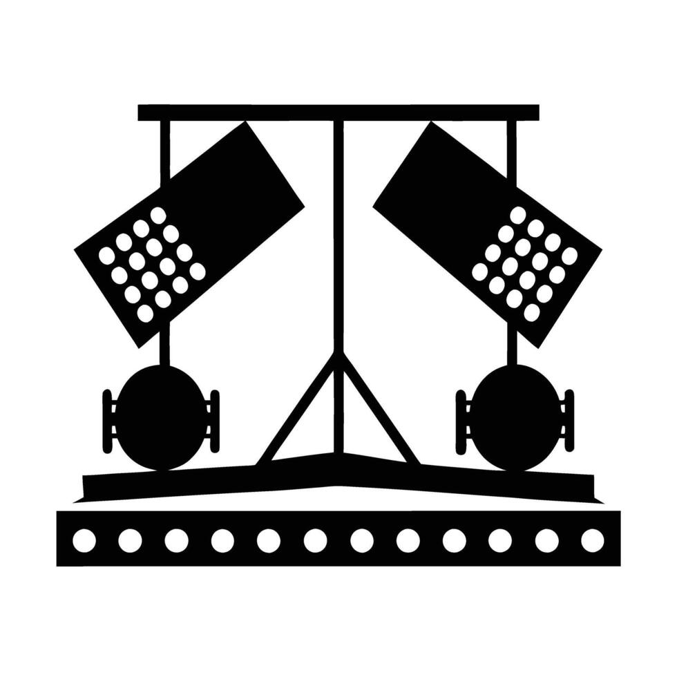 Business silhouette of professional stage lights for illuminating corporate events vector