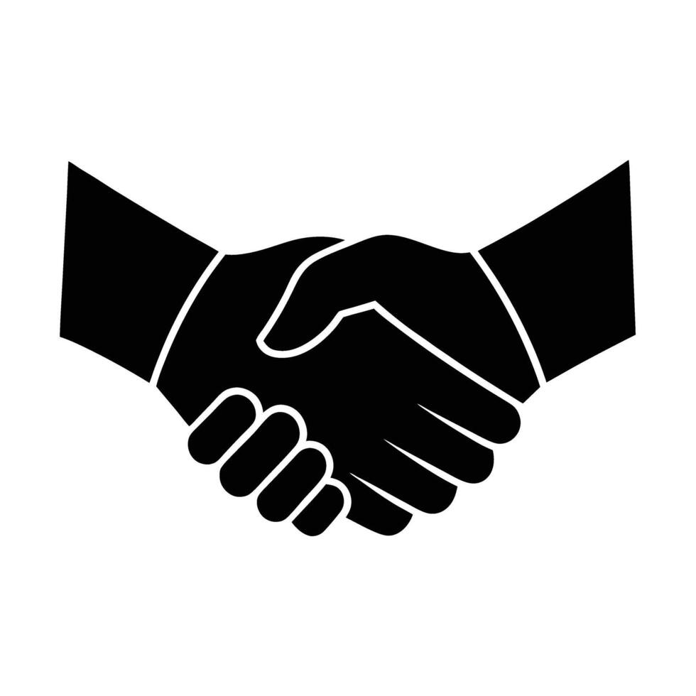 Business silhouette of interlocked hands symbolizing partnership and cooperative success vector