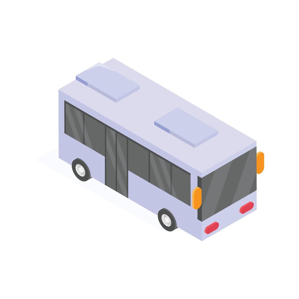 Isometric bus icon representing urban public transportation services. vector