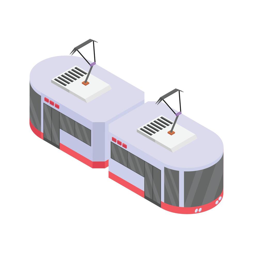 Get this amazing icon of tram, electric powered public transportation,. vector