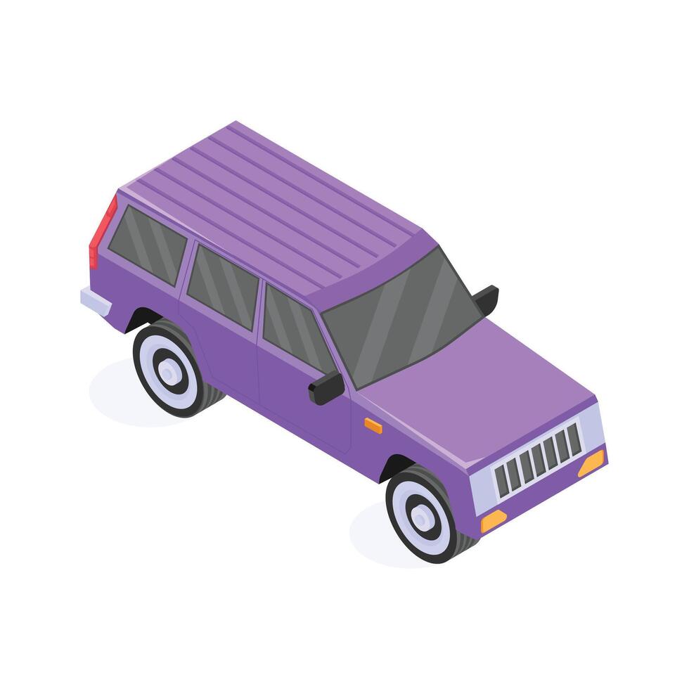 Grab this amazing isometric icon of suv car in modern style vector