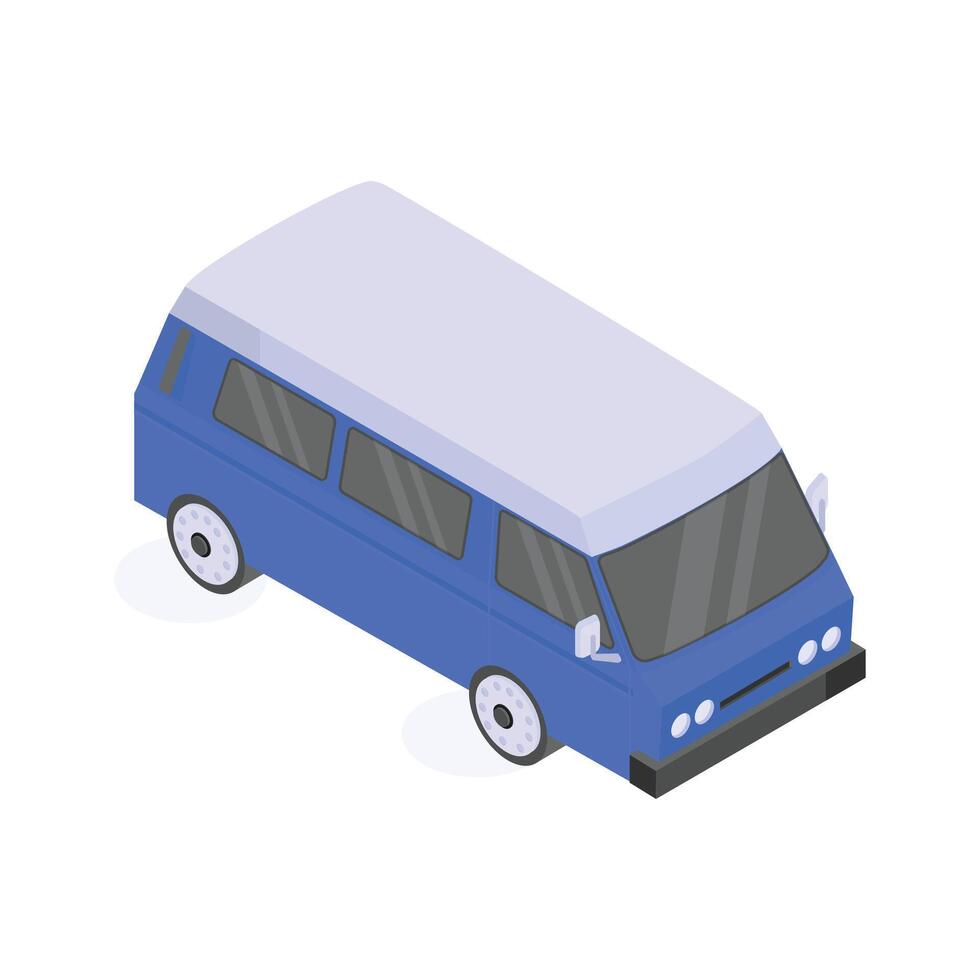 Van icon representing family and group transportation. vector