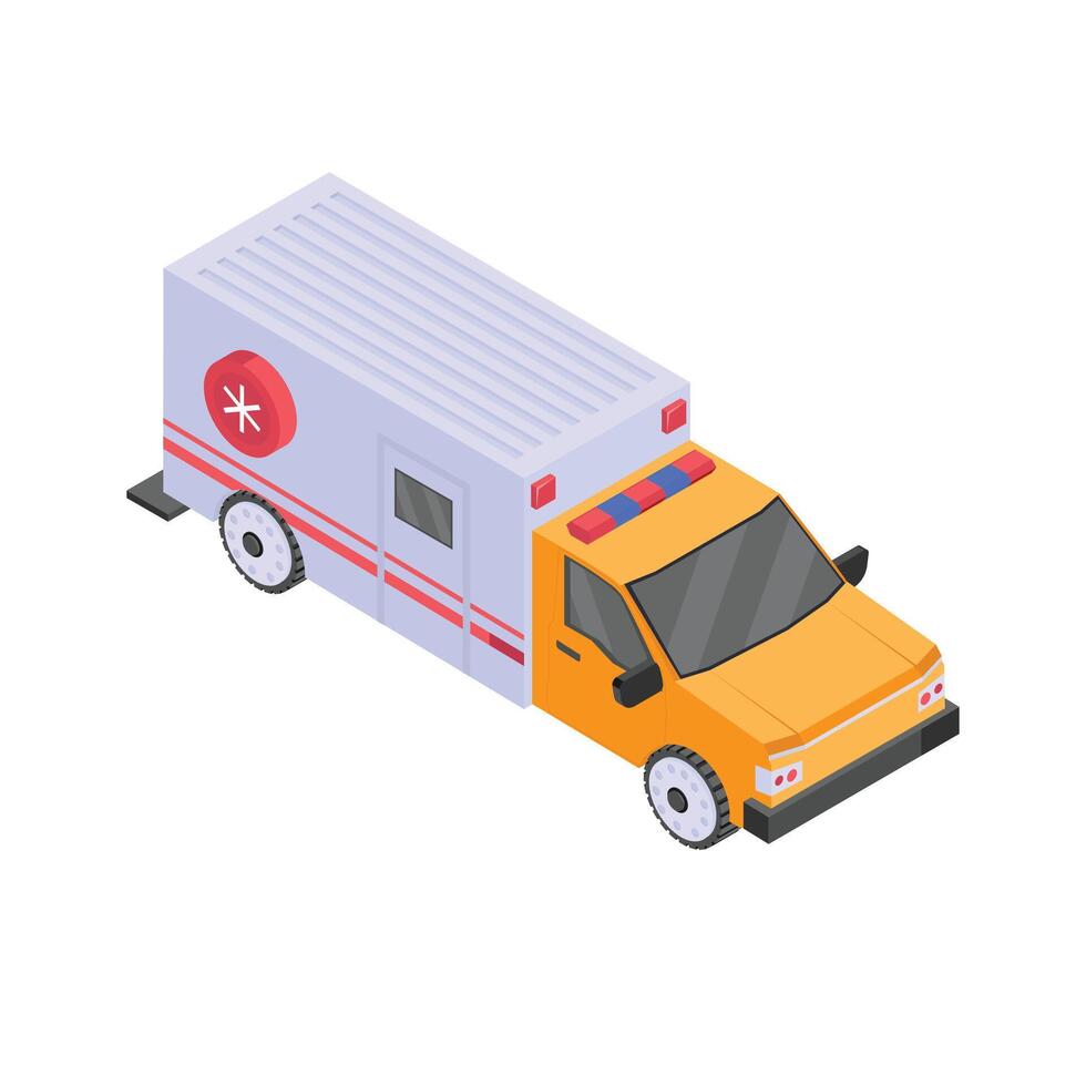 Ambulance icon representing emergency medical services and transport. vector
