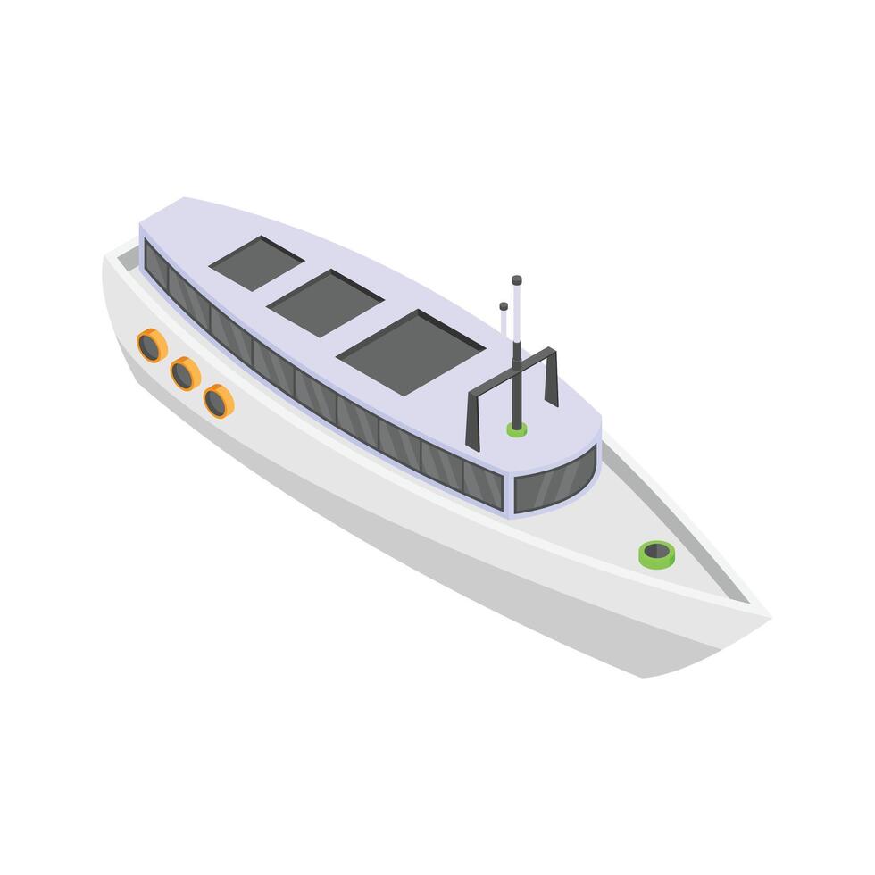 Speedboat icon representing marine travel and water transport. vector
