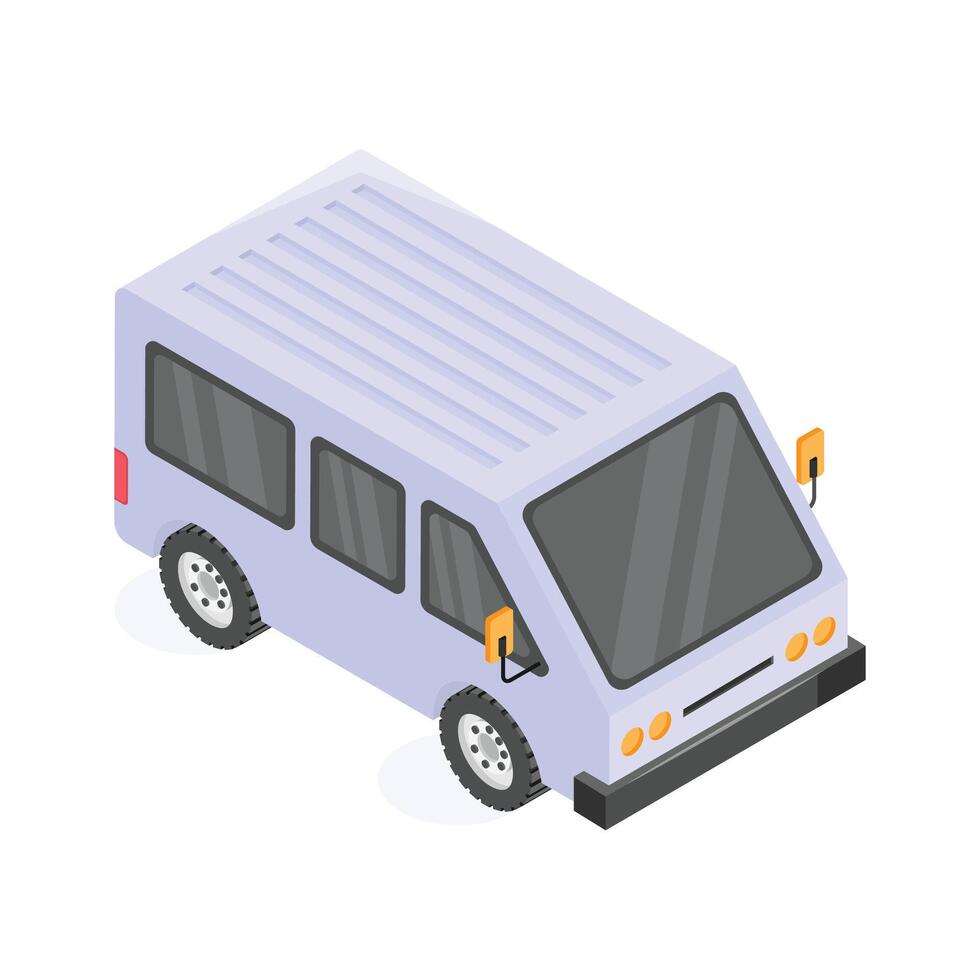 Get this amazing icon of shuttle van in modern design style vector