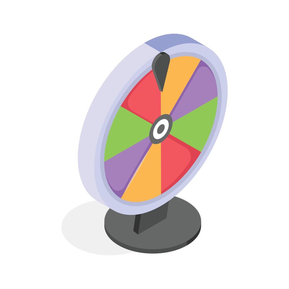 Colorful Isometric Illustration of a Prize Wheel vector