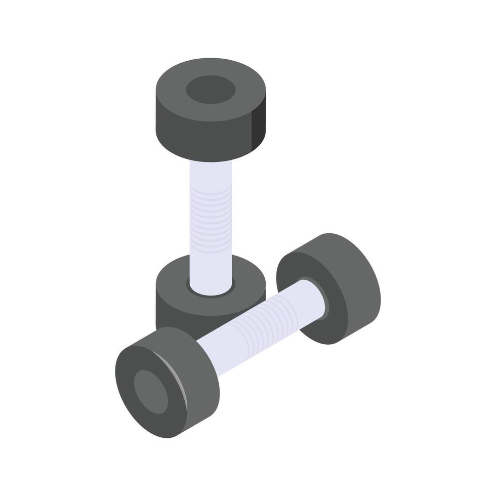 Dumbbell for fitness, strength training, and workouts. vector