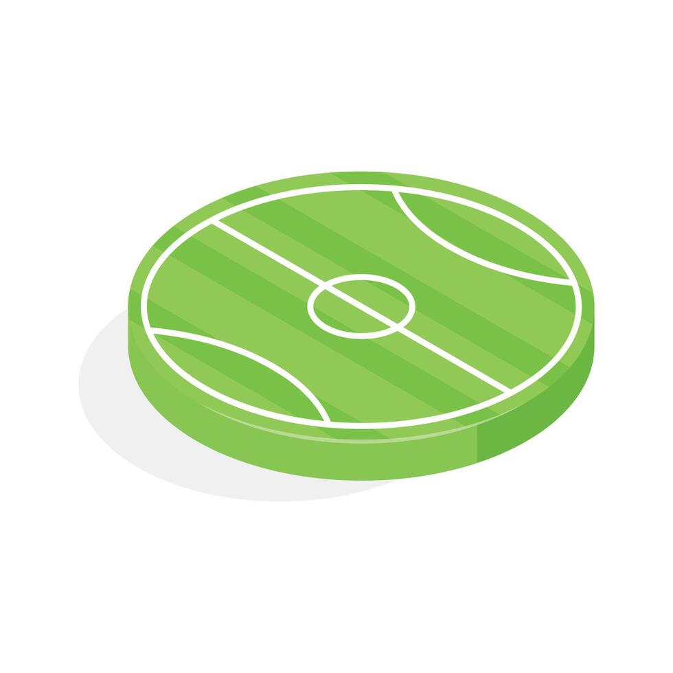 Isometric icon of soccer field for football matches and training. vector