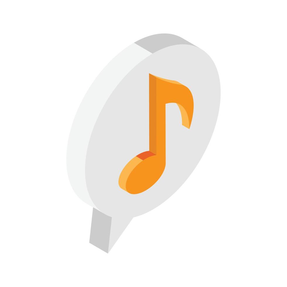 A speech bubble with a musical note, symbolizing audio conversations. vector