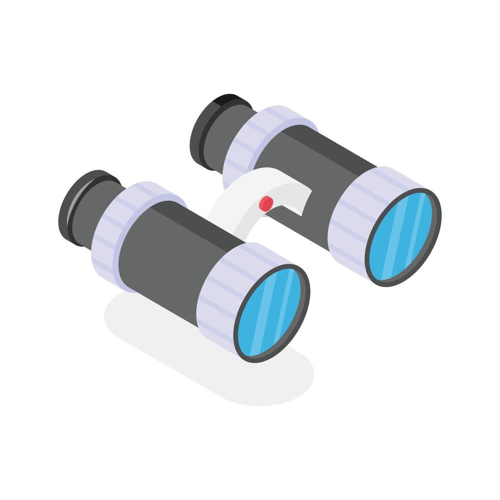 A pair of binoculars for adventure, birdwatching, and sightseeing. vector
