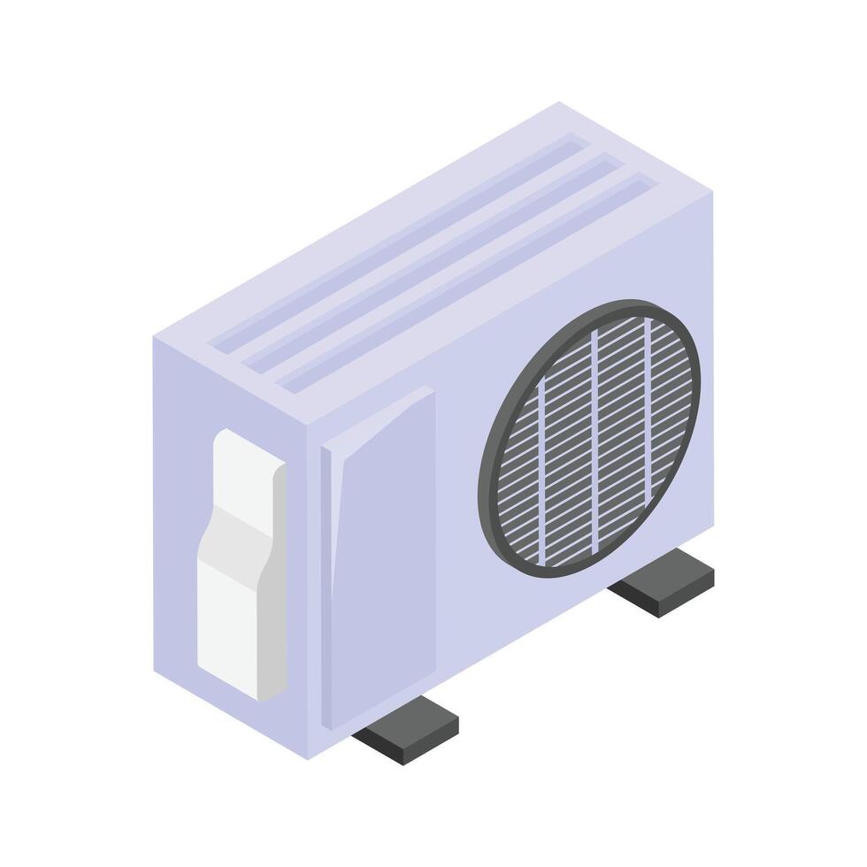 Air conditioner outdoor unit isometric design in modern style vector