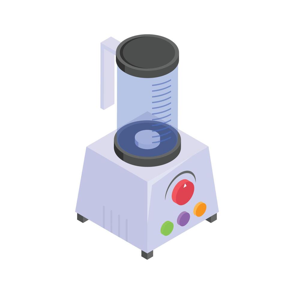 High-speed electric blender for smoothies, shakes, and food mixing. vector