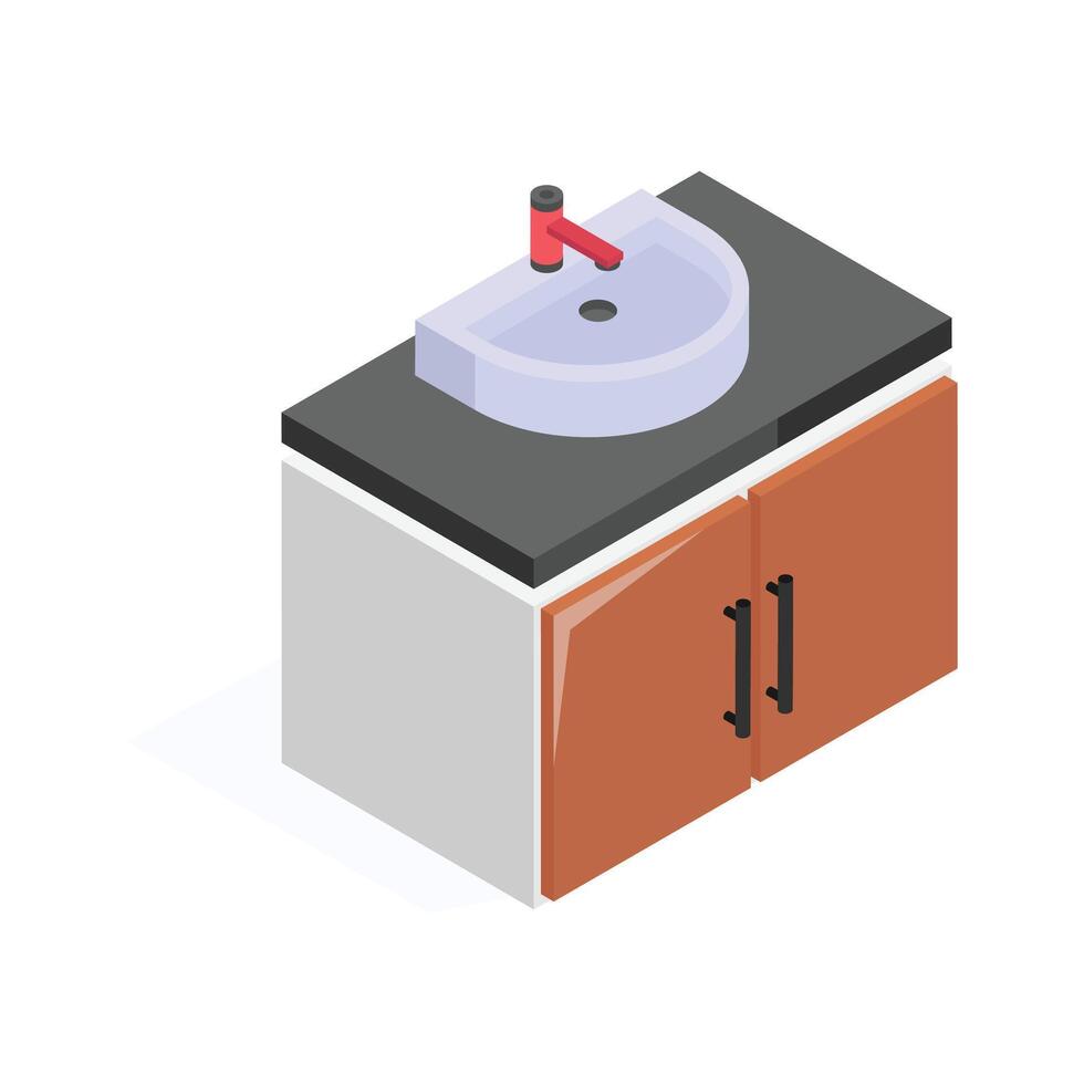Get this amazing icon of bathroom sink in trendy design style vector