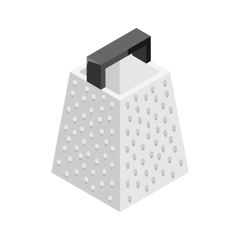 A stylized, isometric illustration of a cheese grater. vector