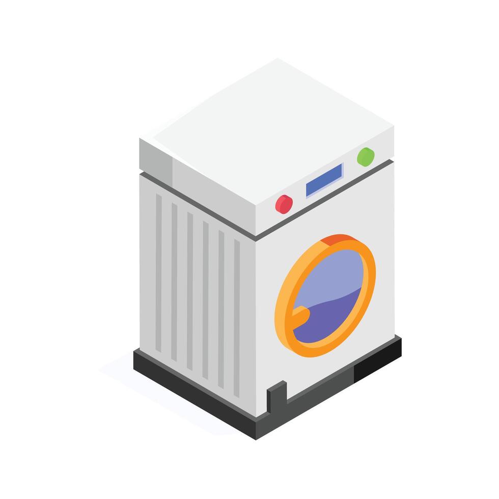 Automatic washing machine for cleaning clothes efficiently at home vector