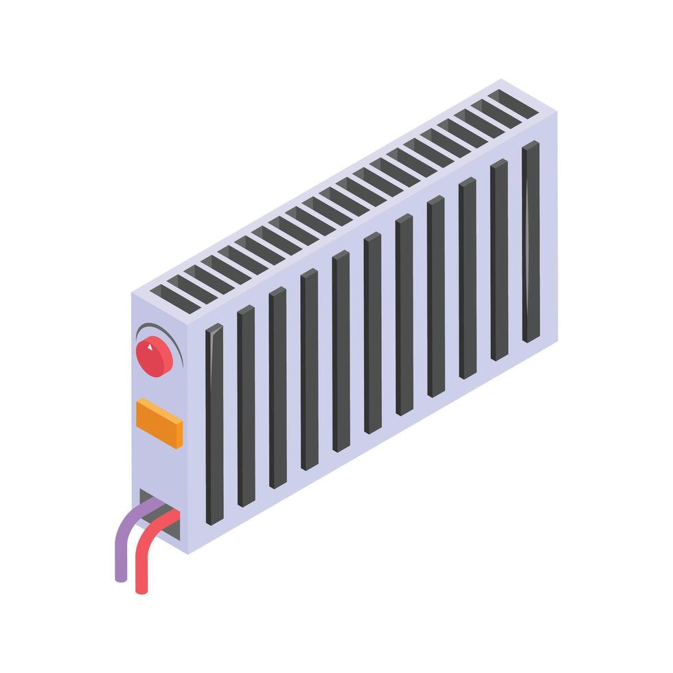Modern radiator heater for heating indoor spaces in winter vector