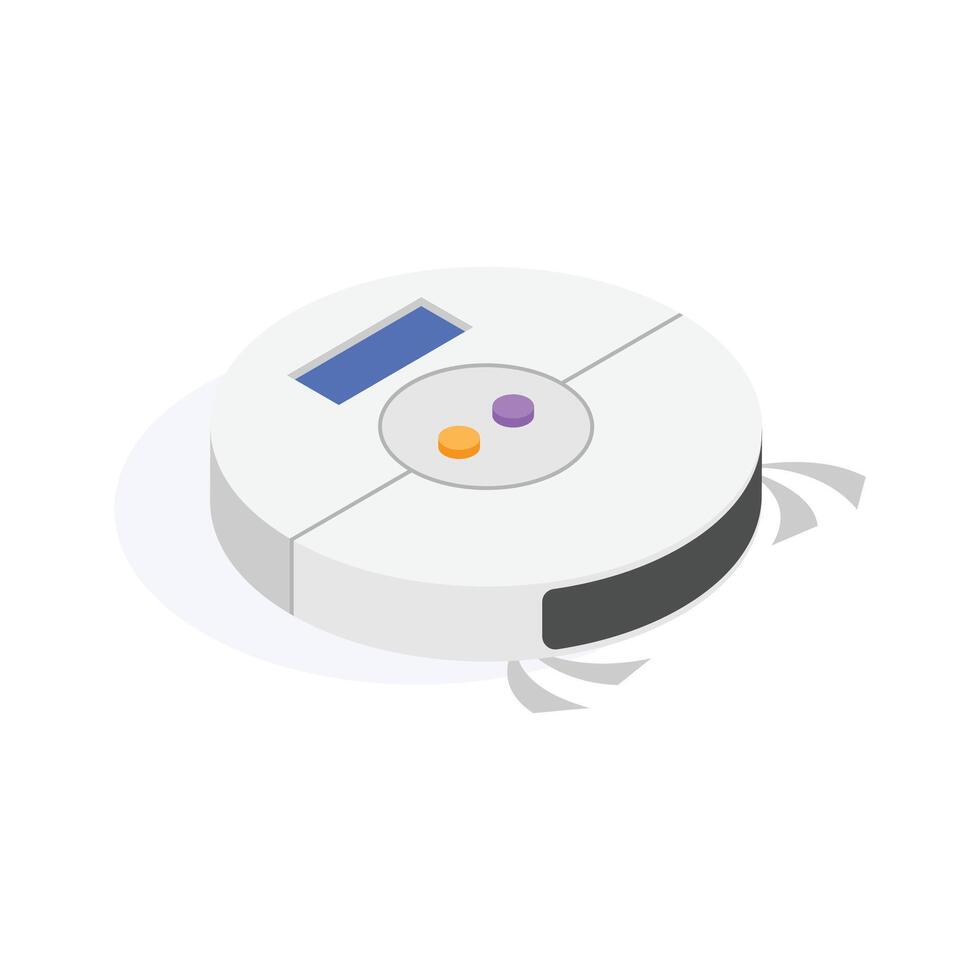 Customizable isometric icon of smart vacuum cleaner in modern style vector
