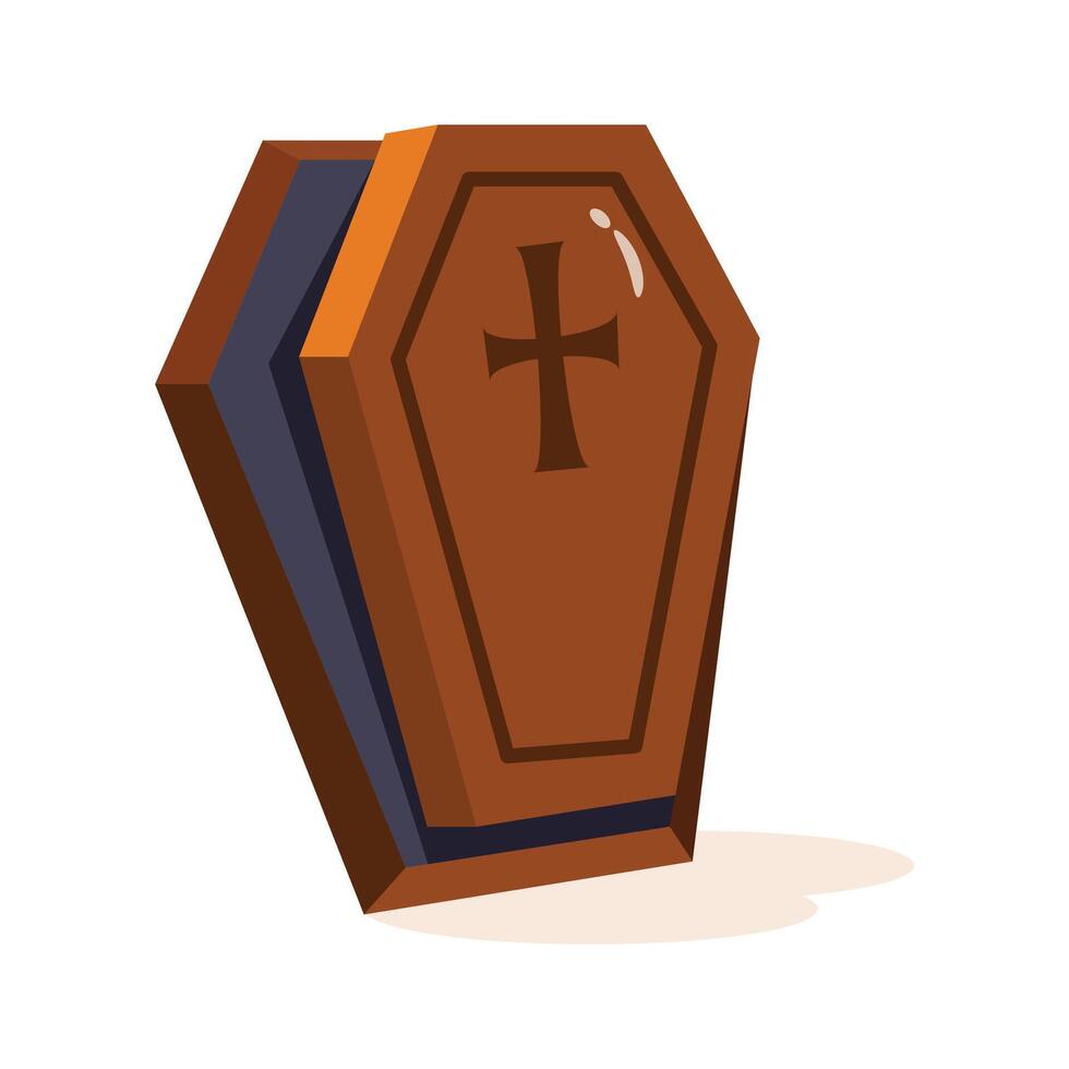 Ready to use 3d style icon showing halloween coffin vector