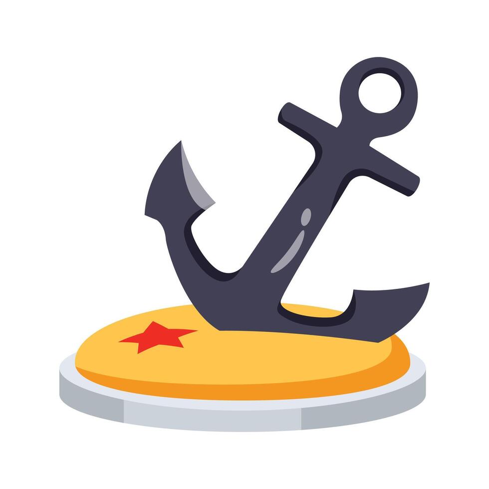 Get this visually appealing 3d style icon of anchor vector