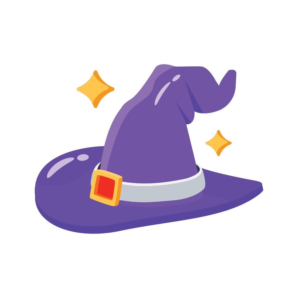 Here is a 3d style icon depicting witch hat vector