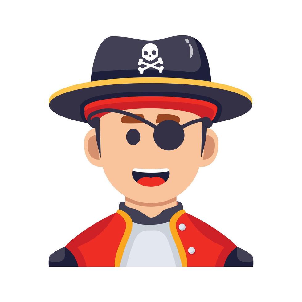 3d style icon showing a pirate with eye patch vector