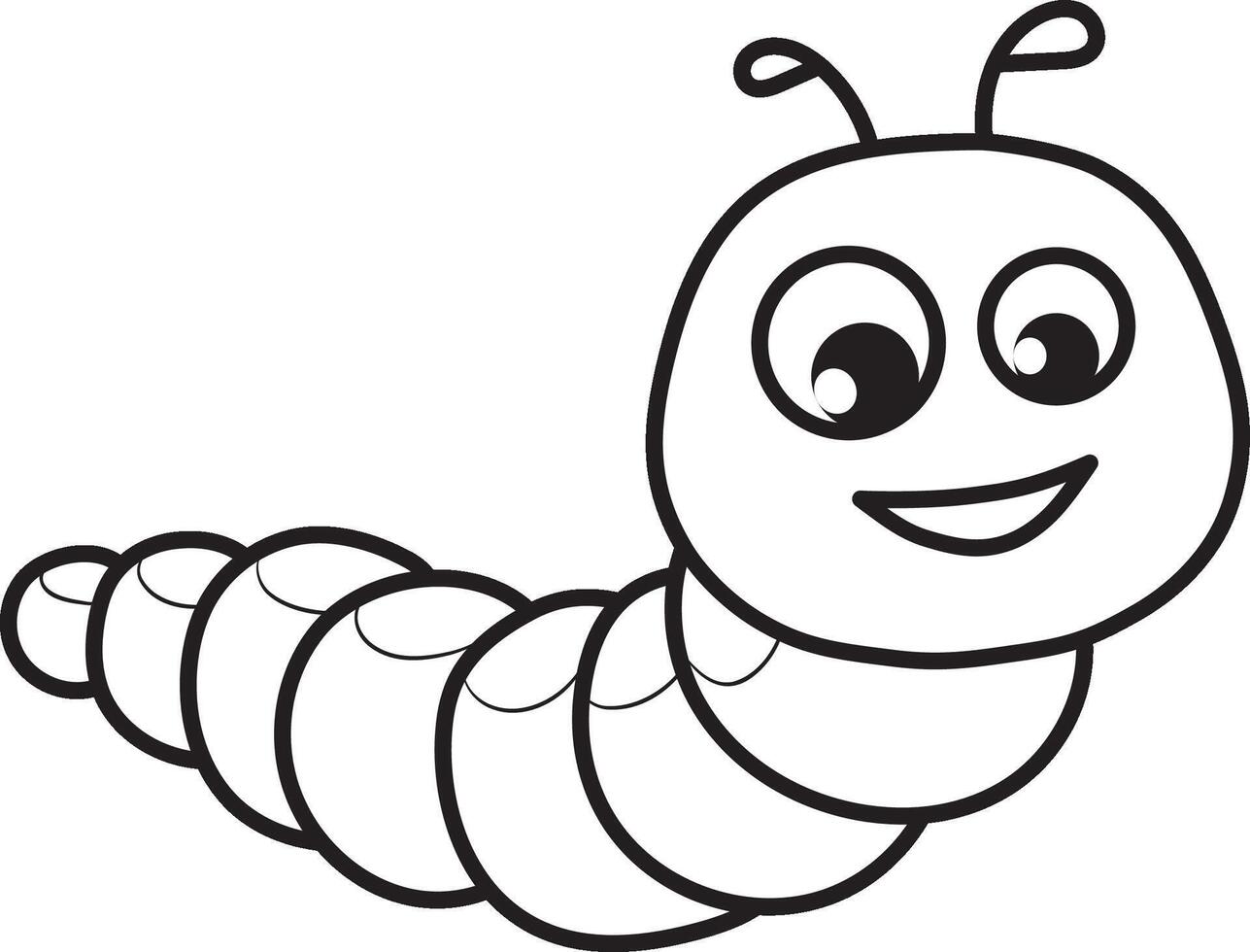 Coloring book 2D insect caterpillar vector