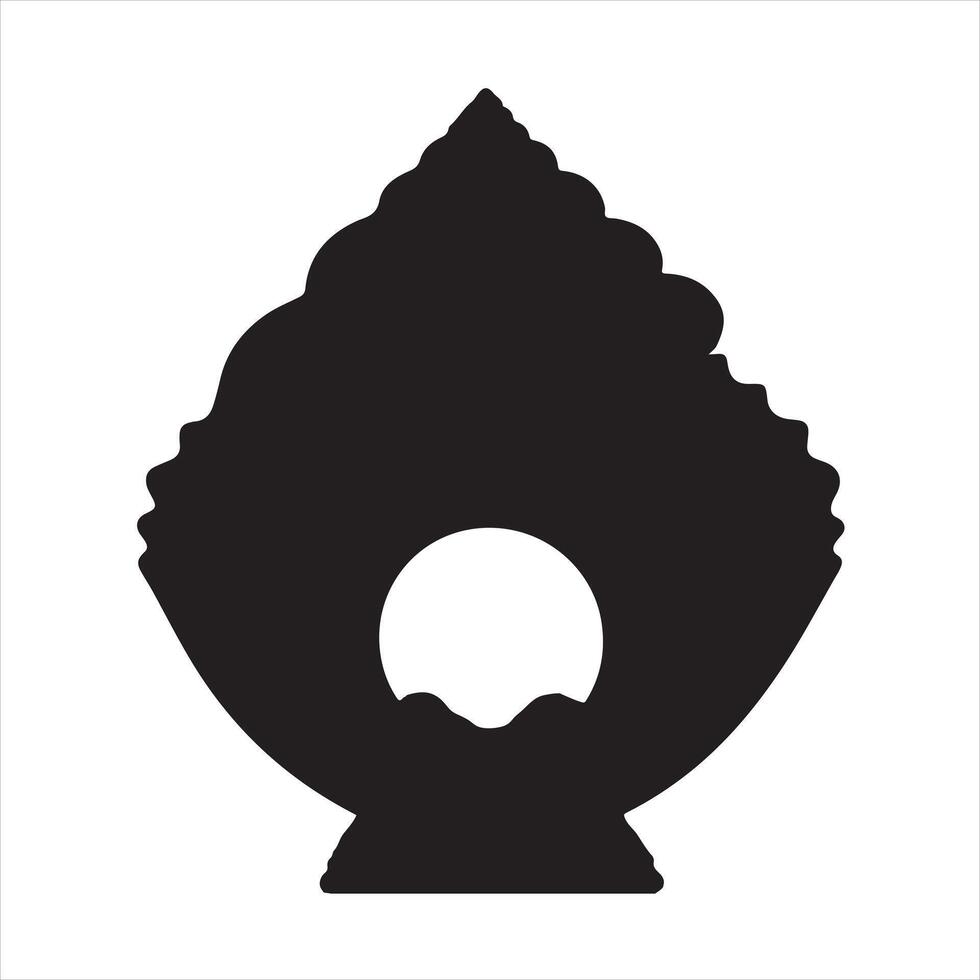 seashell with a pearl inside silhouette white background vector
