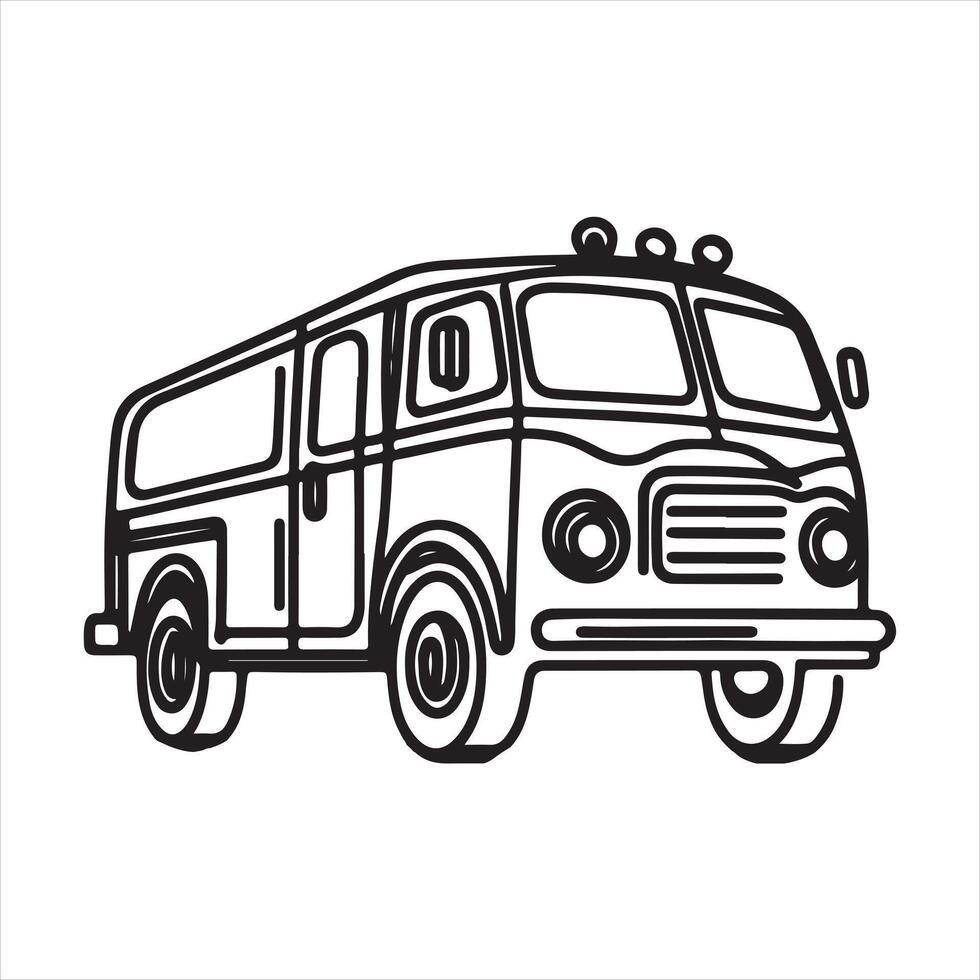 single one line vehicle black silhouette vector