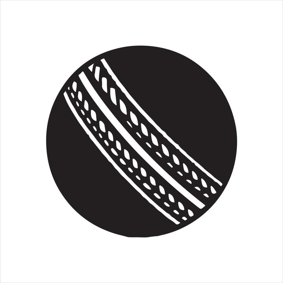 cricket sports ball silhouette vector