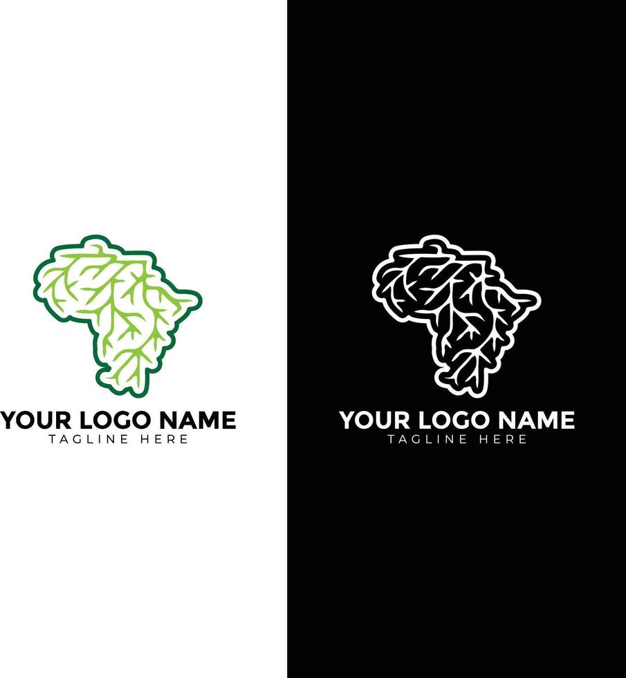 Modern Minimalist Creative African Map With Roots Design vector