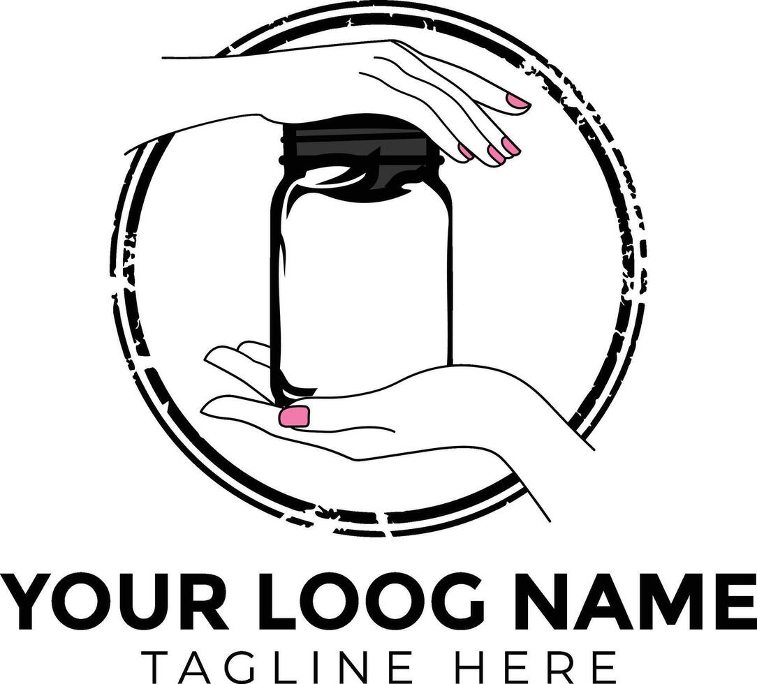 Jar with hand vector