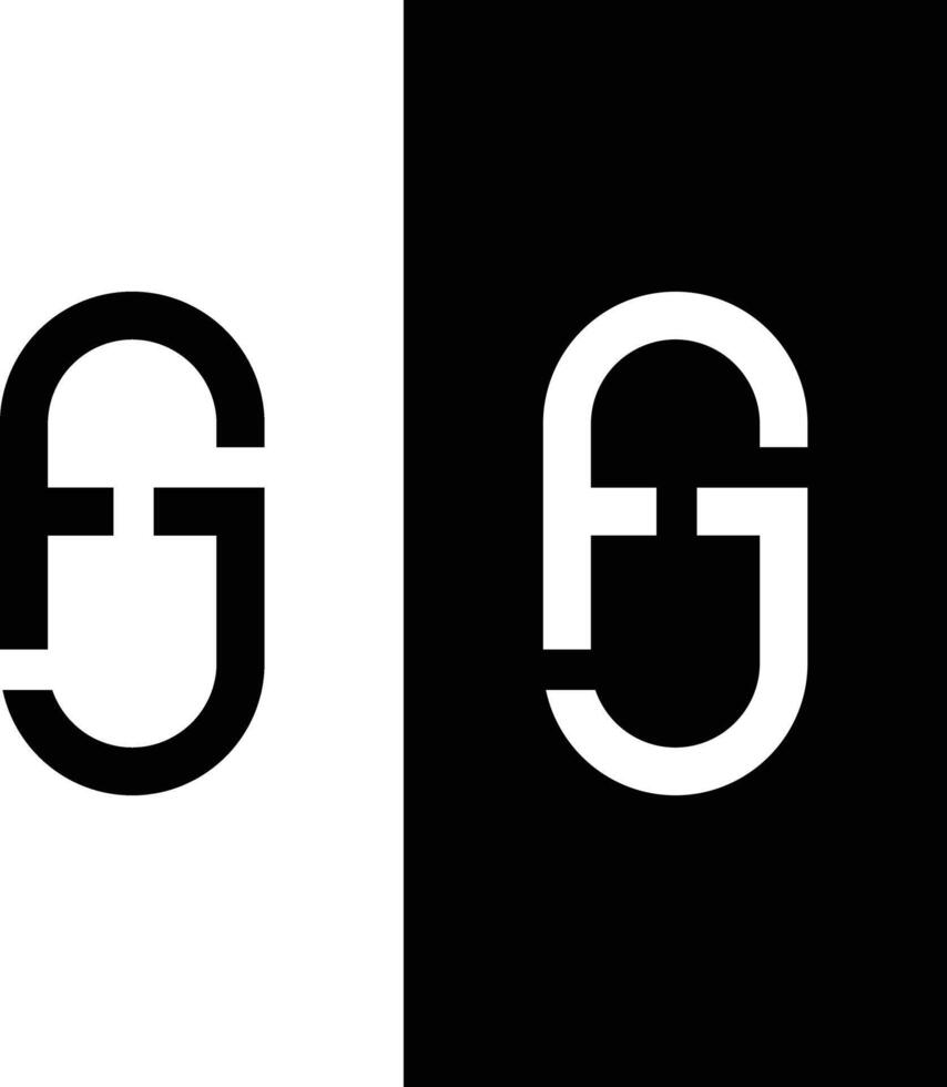 Initial letter FJ, JF monogram logo design vector