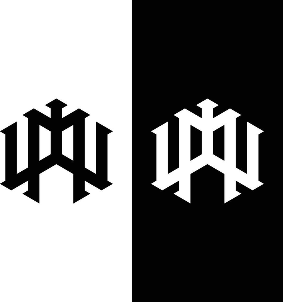 Initial letter MW, WM monogram logo design vector
