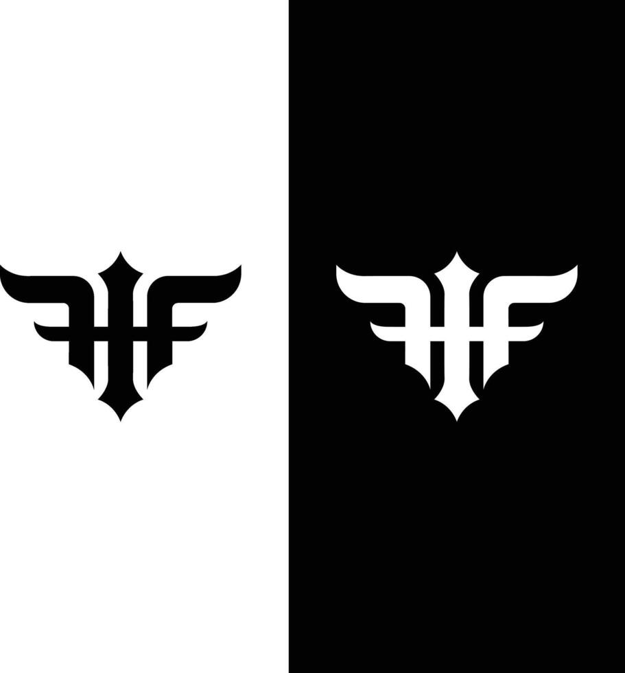 Initial letter HF, HF monogram logo design design vector