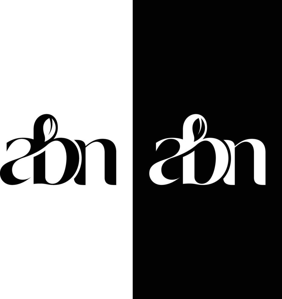 Initial letter ABN monogram with a leaf logo vector