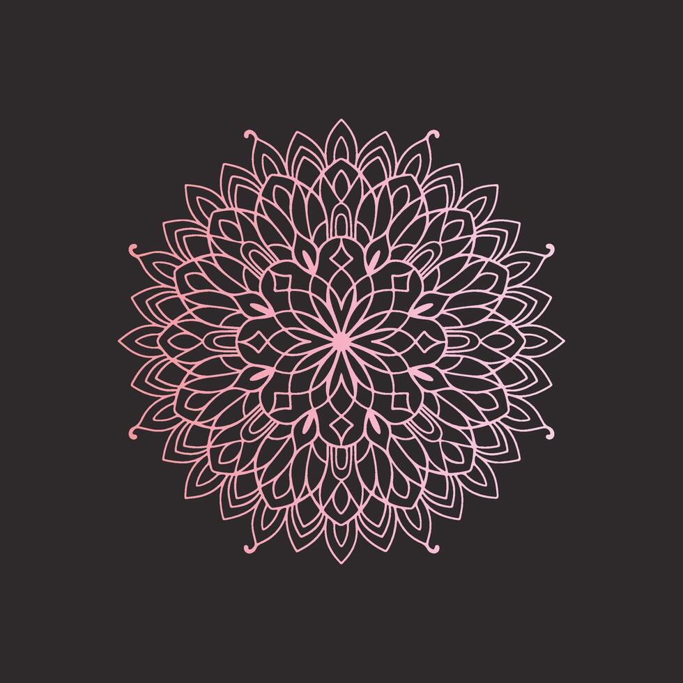 A pink flower design on a black background vector