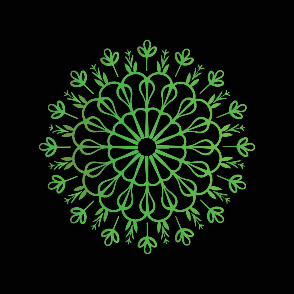 A green circular design on a black background vector