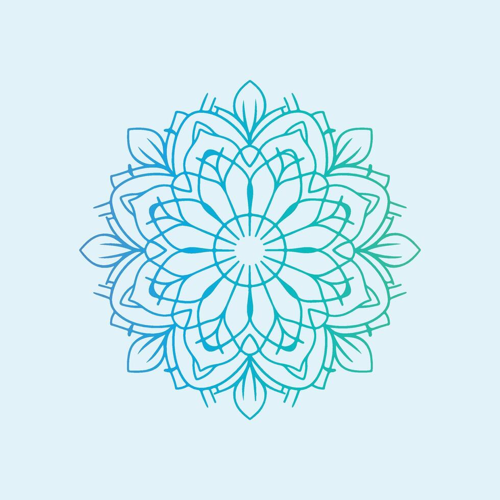 A blue and green flower design on a light blue background vector