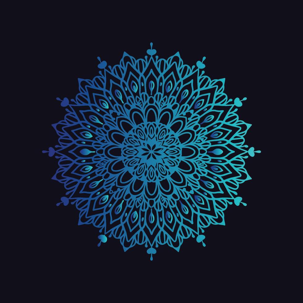 A blue and green circular design on a black background vector