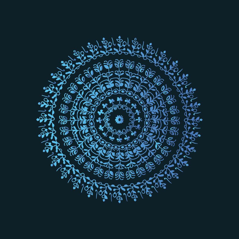 A blue circular design on a black background vector
