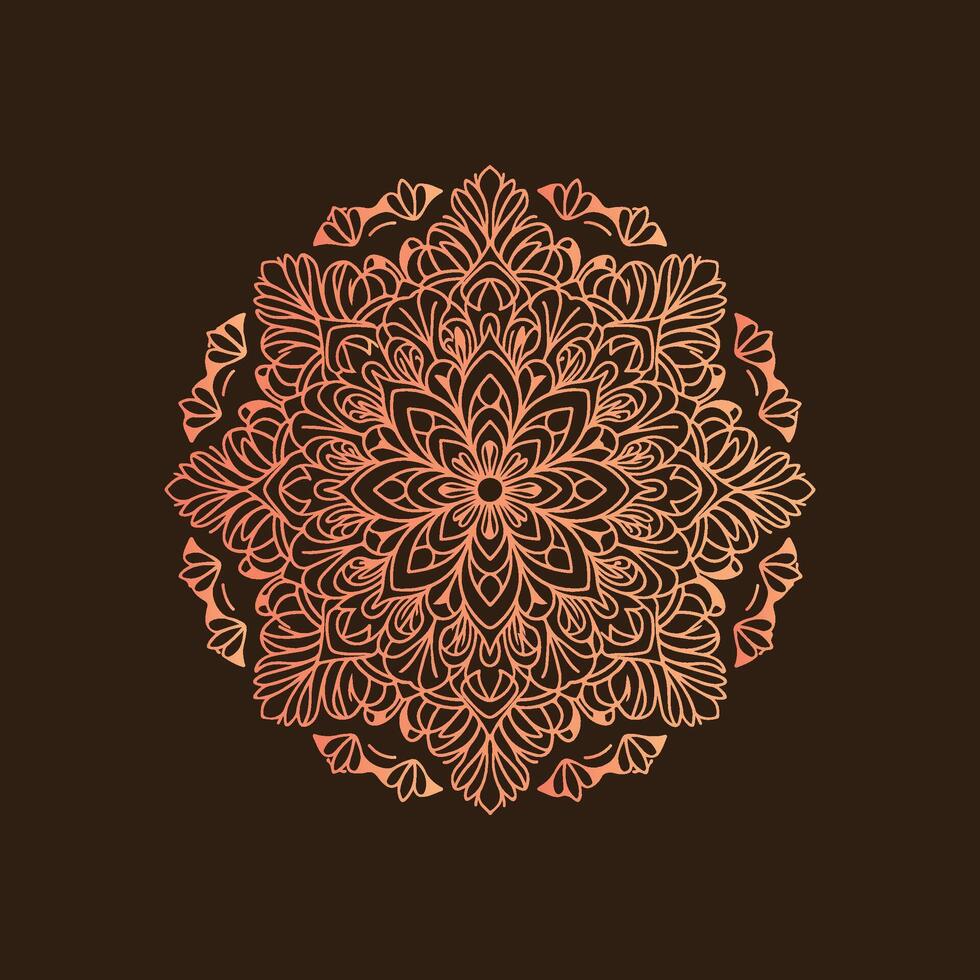 A circular design with a brown background vector