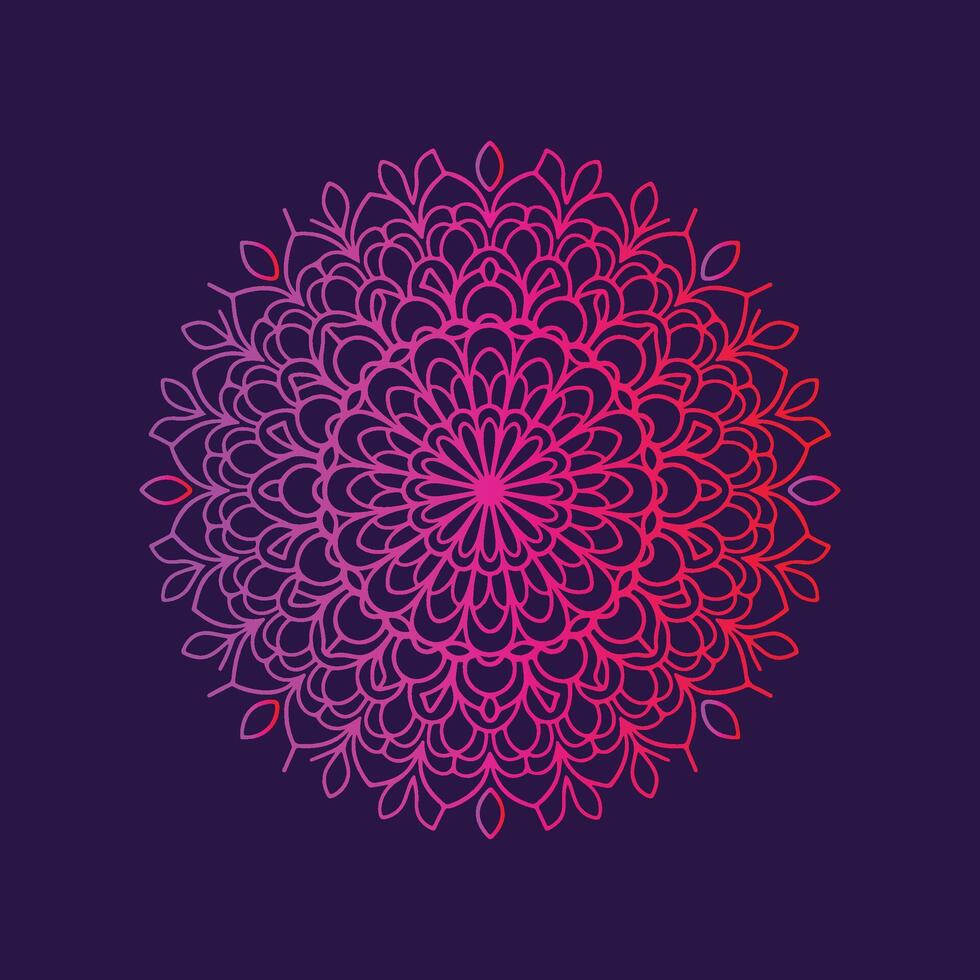 A purple and pink flower design on a dark background vector