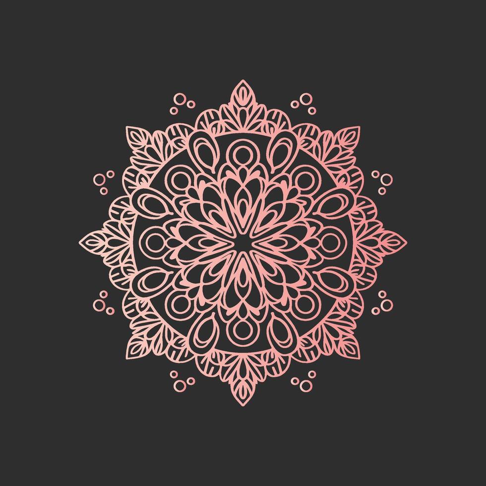 A pink and black circular design on a black background vector