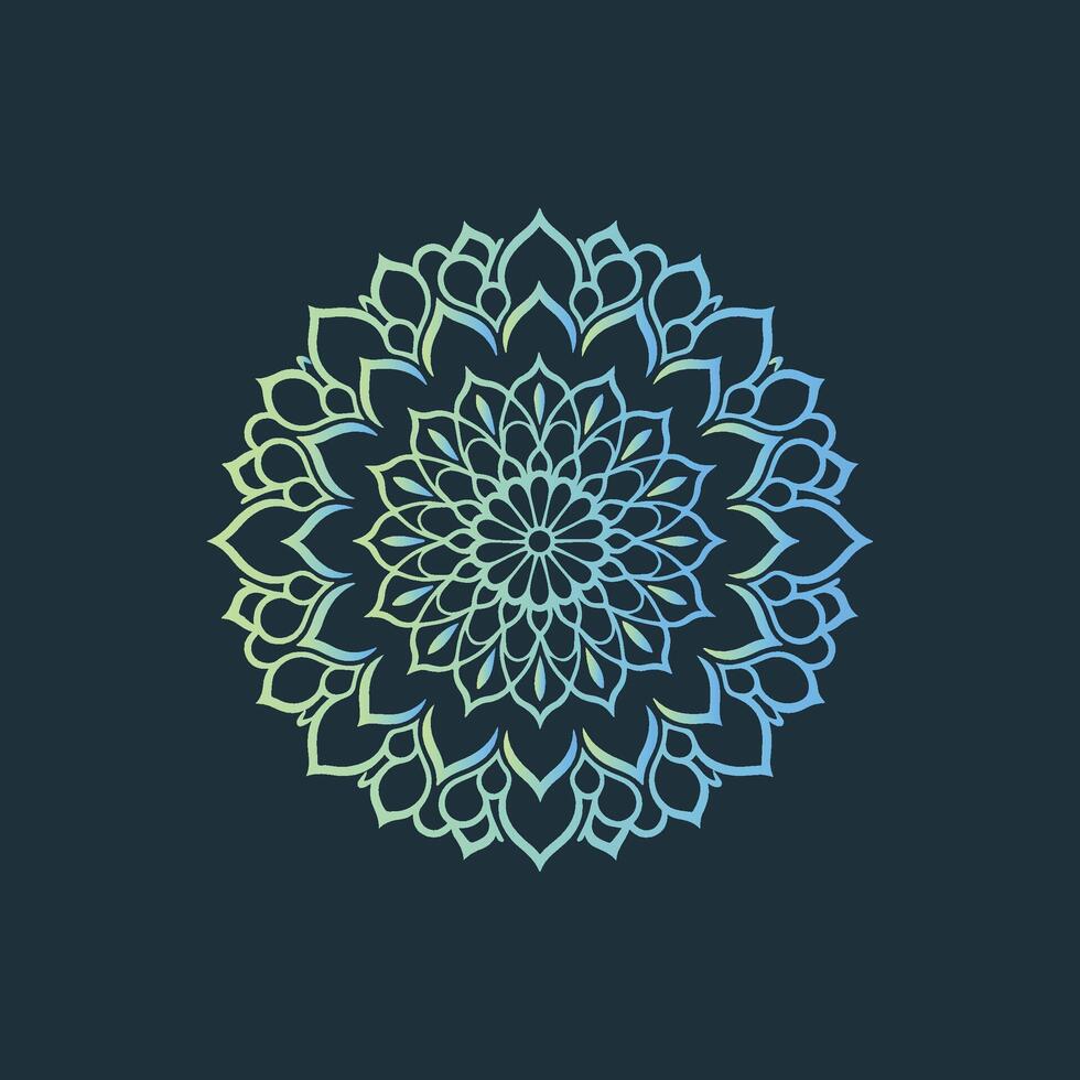 A circular design with blue and green colors vector