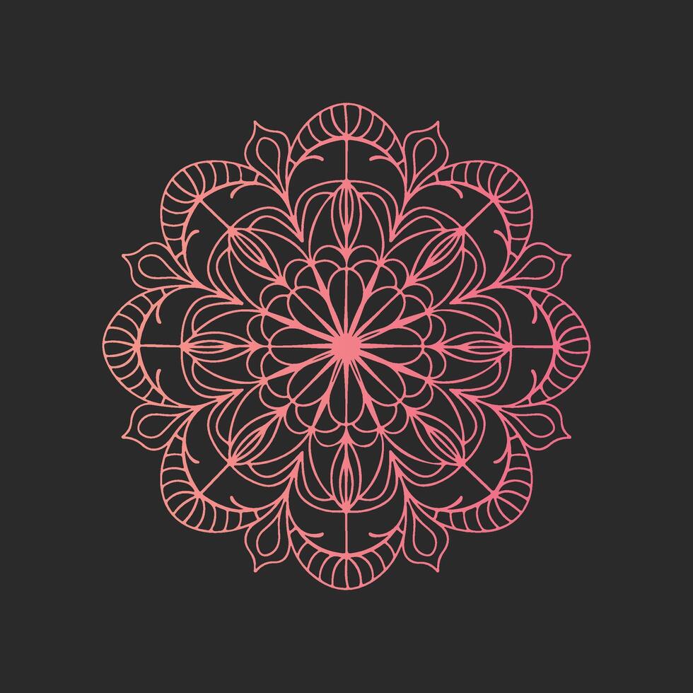A pink flower design on a black background vector