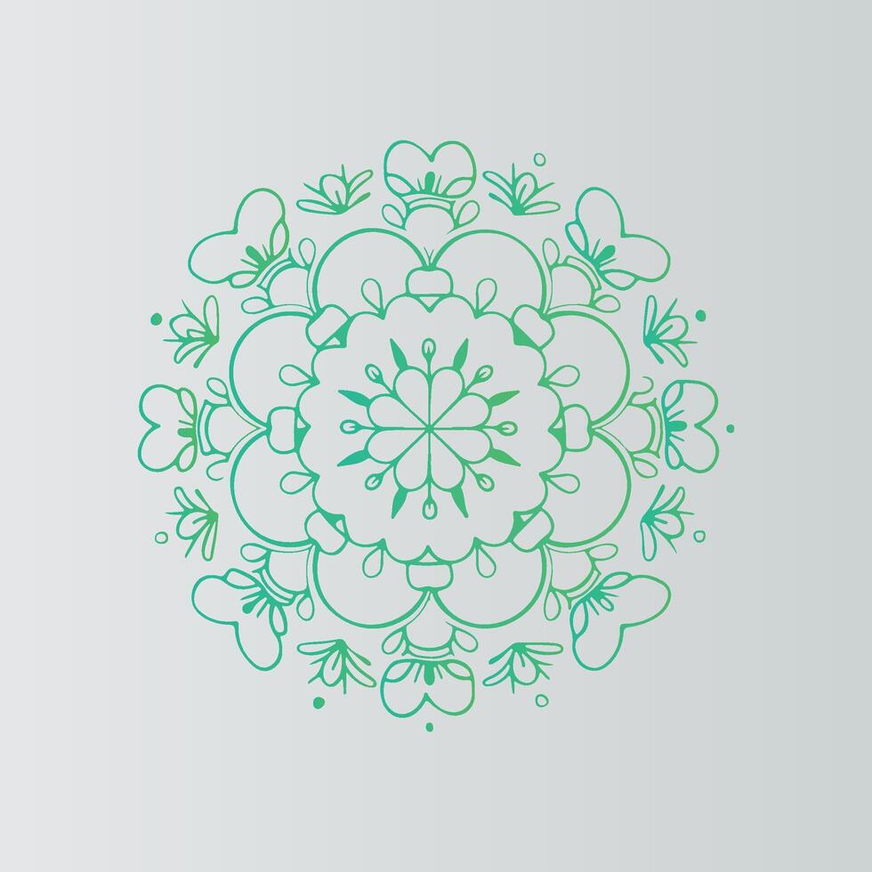 A green floral design on a white background vector