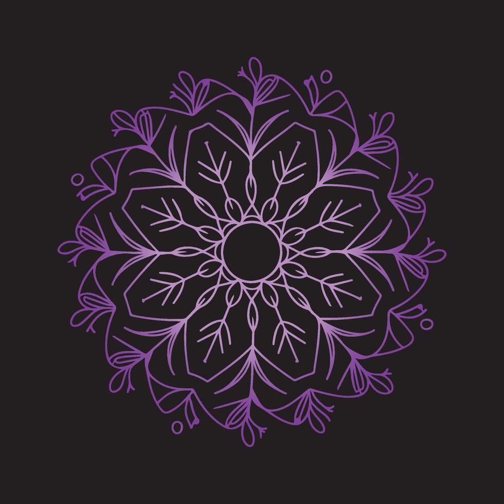 A purple flower design on a black background vector